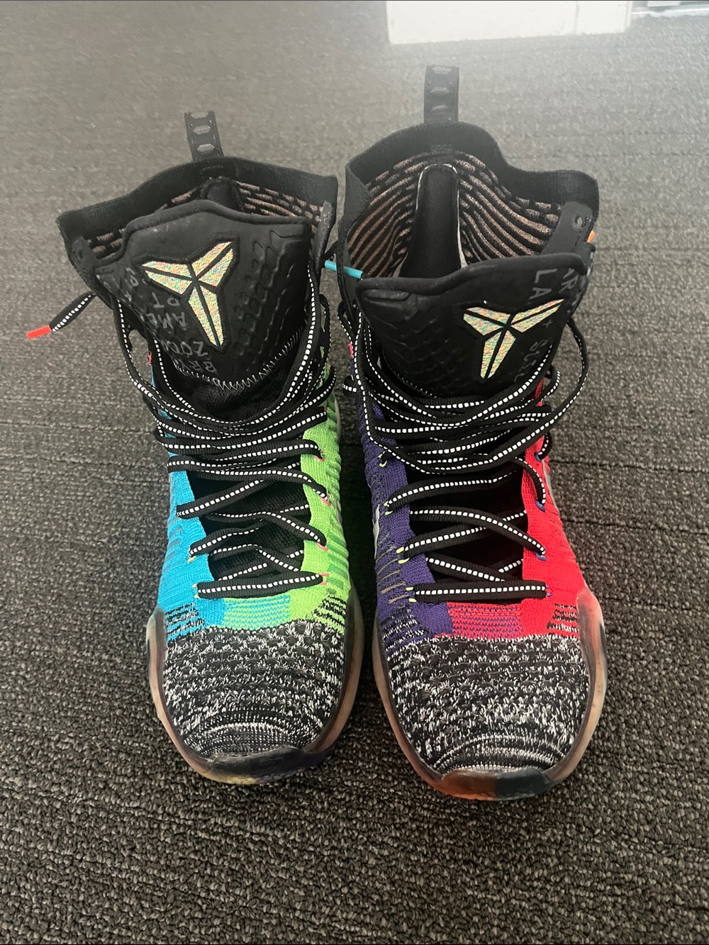 Nike Multicolor High-Top Basketball Shoes — Teal, Green, Purple, Red, Black